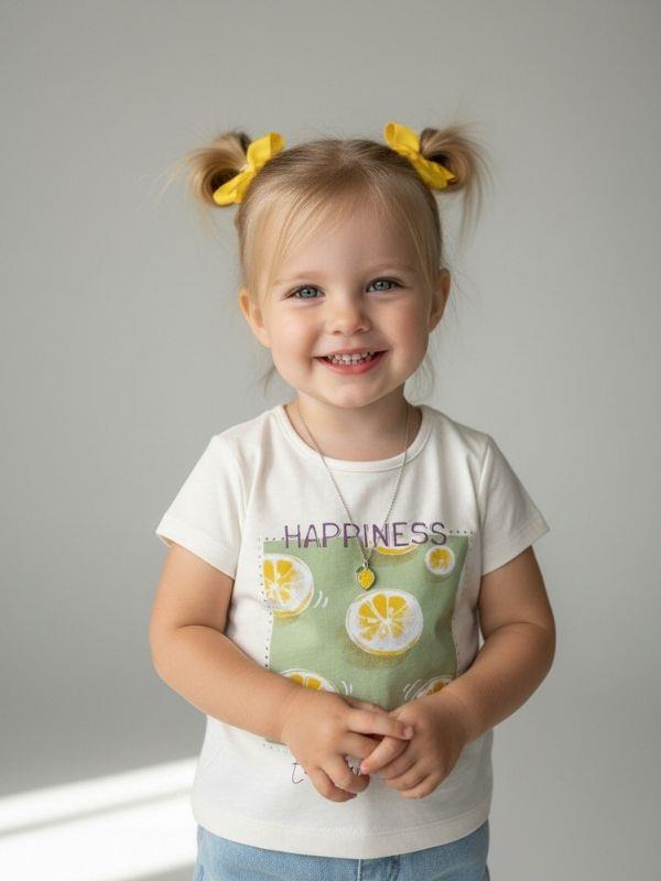 Kız Bebek Pamuklu Limon Baskılı T-shirt