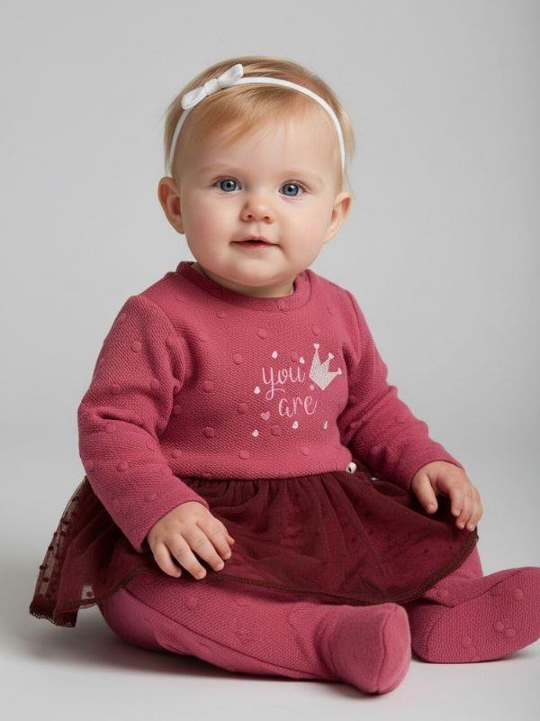 Kız Bebek Tütü Etekli Tasarım Tulum