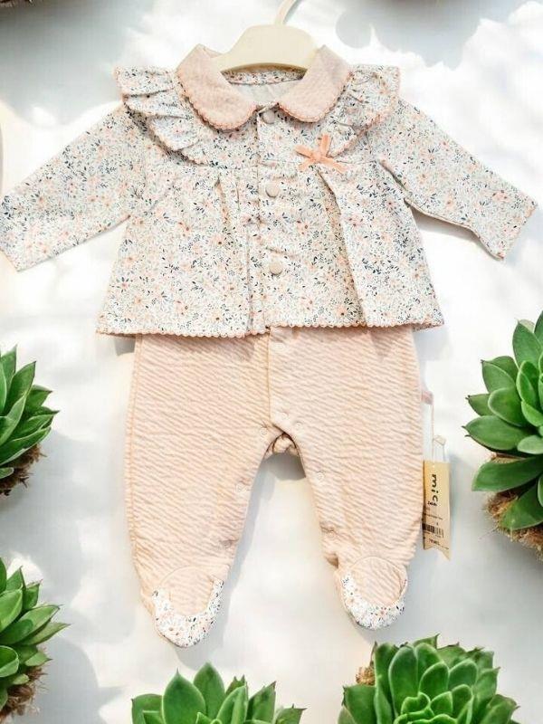 Kız Bebek Yakalı Patikli Hırkalı Tulum