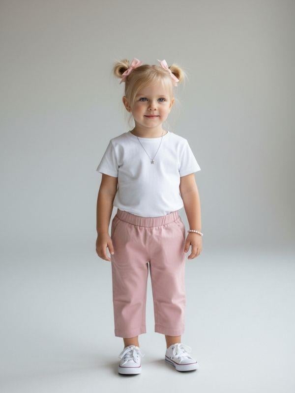 Kız Bebek Yumuşak Dokulu Beli Lastikli Pantolon