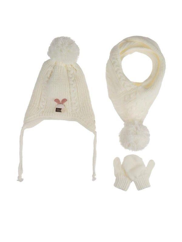 Kız Çocuk 0-18 Ay Arası Tüylenmeye Dayanıklı Polar Atkı Bere Eldiven Takım