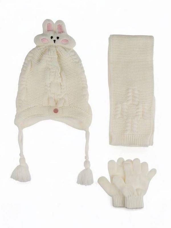 Kız Çocuk 1-4 Yaş Arası Tüylenmeye Dayanıklı Polar Atkı Bere Eldiven Takım
