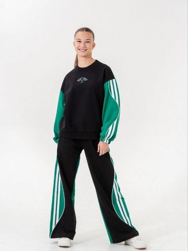 Kız Çocuk 2 İplik Şeritli Tasarım Eşofman Takım