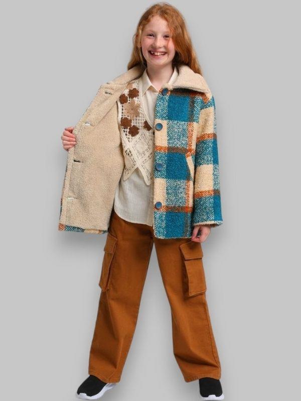 Kız Çocuk 2 Lİ Motifli Süveterli Tasarım Gömlek