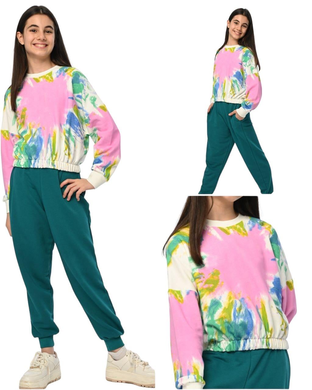 Kız Çocuk Batik Desenli Sweatshirt