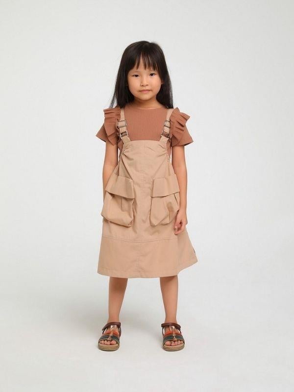 Kız Çocuk Büyük Cepli Askılı Salopet