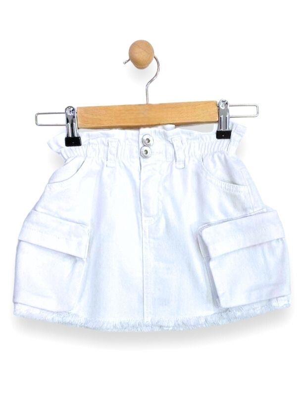 Kız Çocuk Büyük Cepli Kot Etek