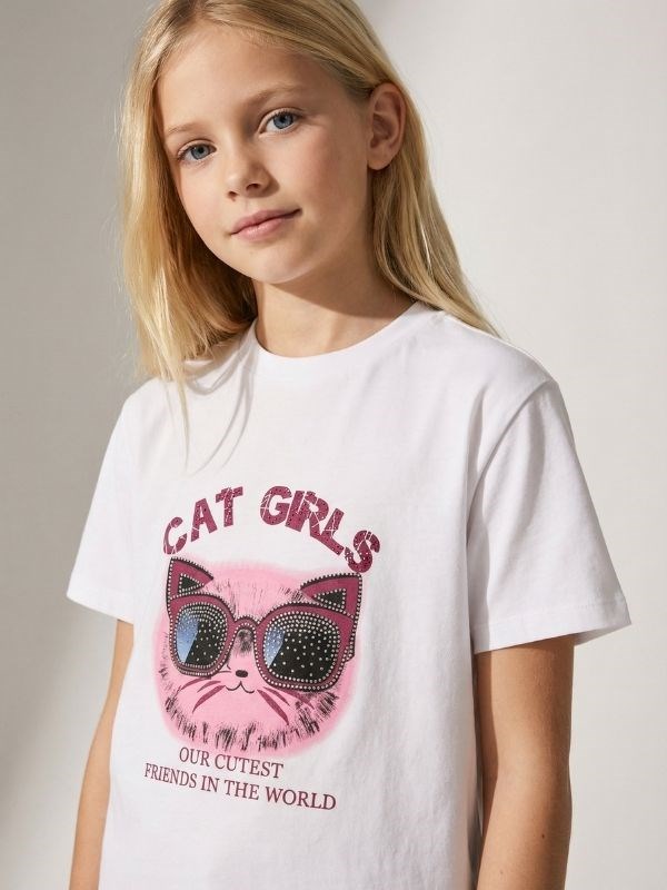 Kız Çocuk Cat Girls Baskılı T-shirt