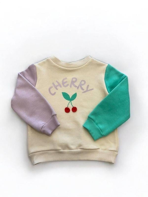 Kız Çocuk Cherry Baskılı Şardonlu Sweatshirt