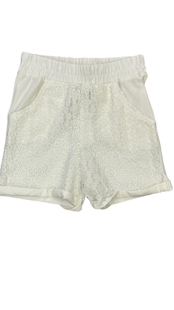 Kız Çocuk Dantel Çiçek Detaylı Şort