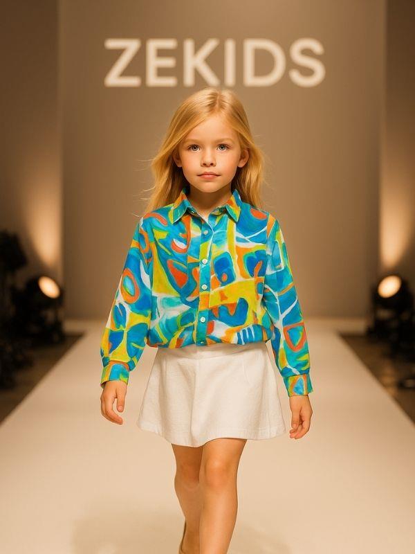 Kız Çocuk Desenli Gömlek