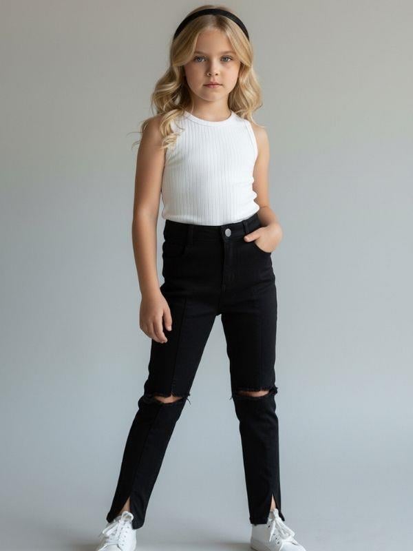 Kız Çocuk Fitilli Pamuklu Crop
