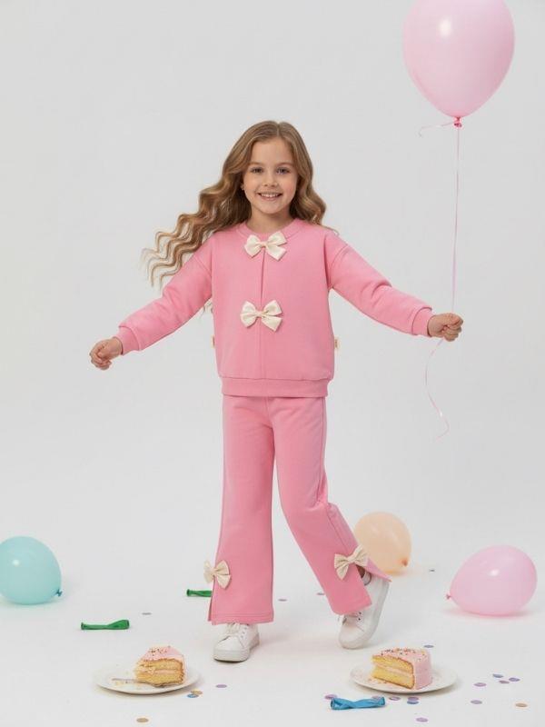Kız Çocuk Fiyonk Detaylı Eşofman Takımı
