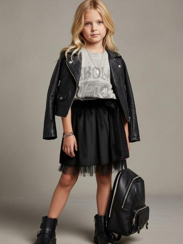 Kız Çocuk Fiyonk Detaylı Kadife Tütü Etek