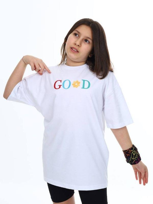 Kız Çocuk Good Yazılı Tshirt