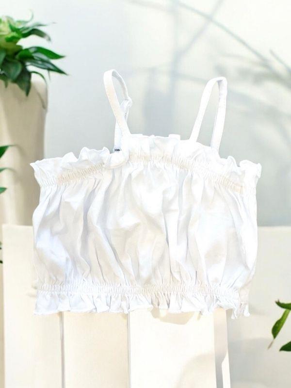 Kız Çocuk İp Askılı Örme Bluz