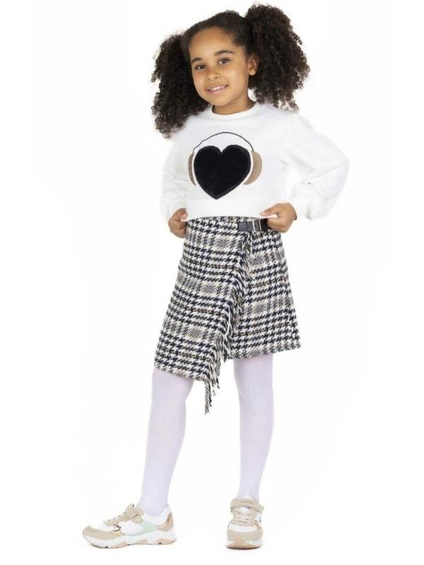 Kız Çocuk Kalpli Peluş Sweatshirt