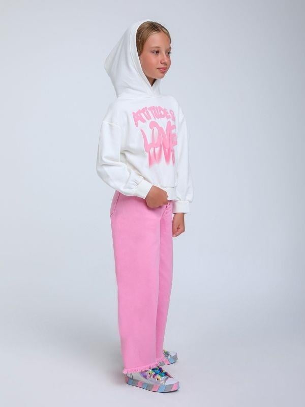 Kız Çocuk Kapüşonlu Love Yazılı Sweatshirt