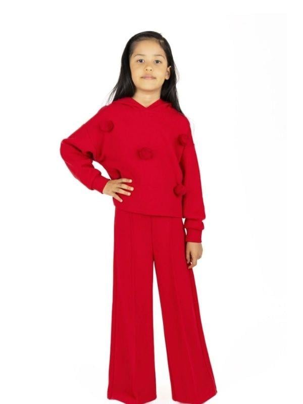 Kız Çocuk Kapüşonlu Ponponlu Sweatshirt