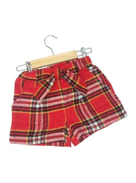 Kız Çocuk Kareli Dokuma Şort