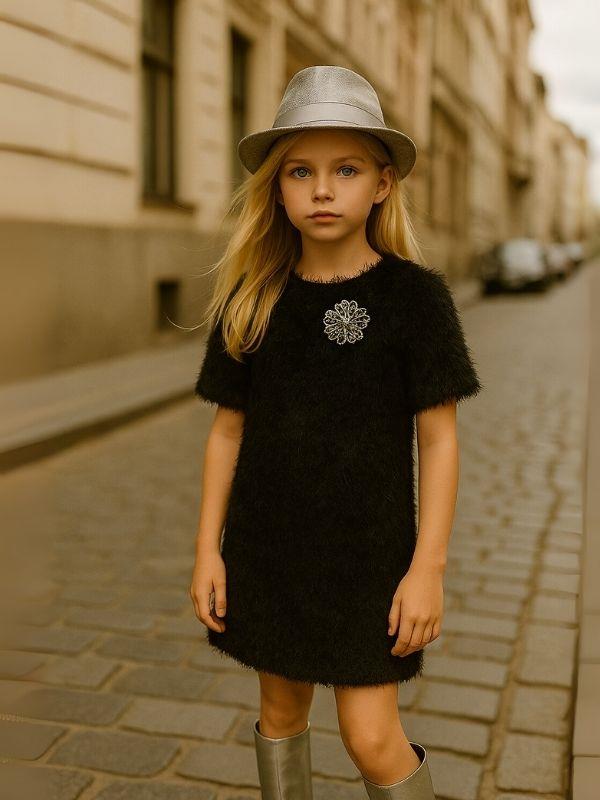 Kız Çocuk Kısa Kol Sakallı Elbise