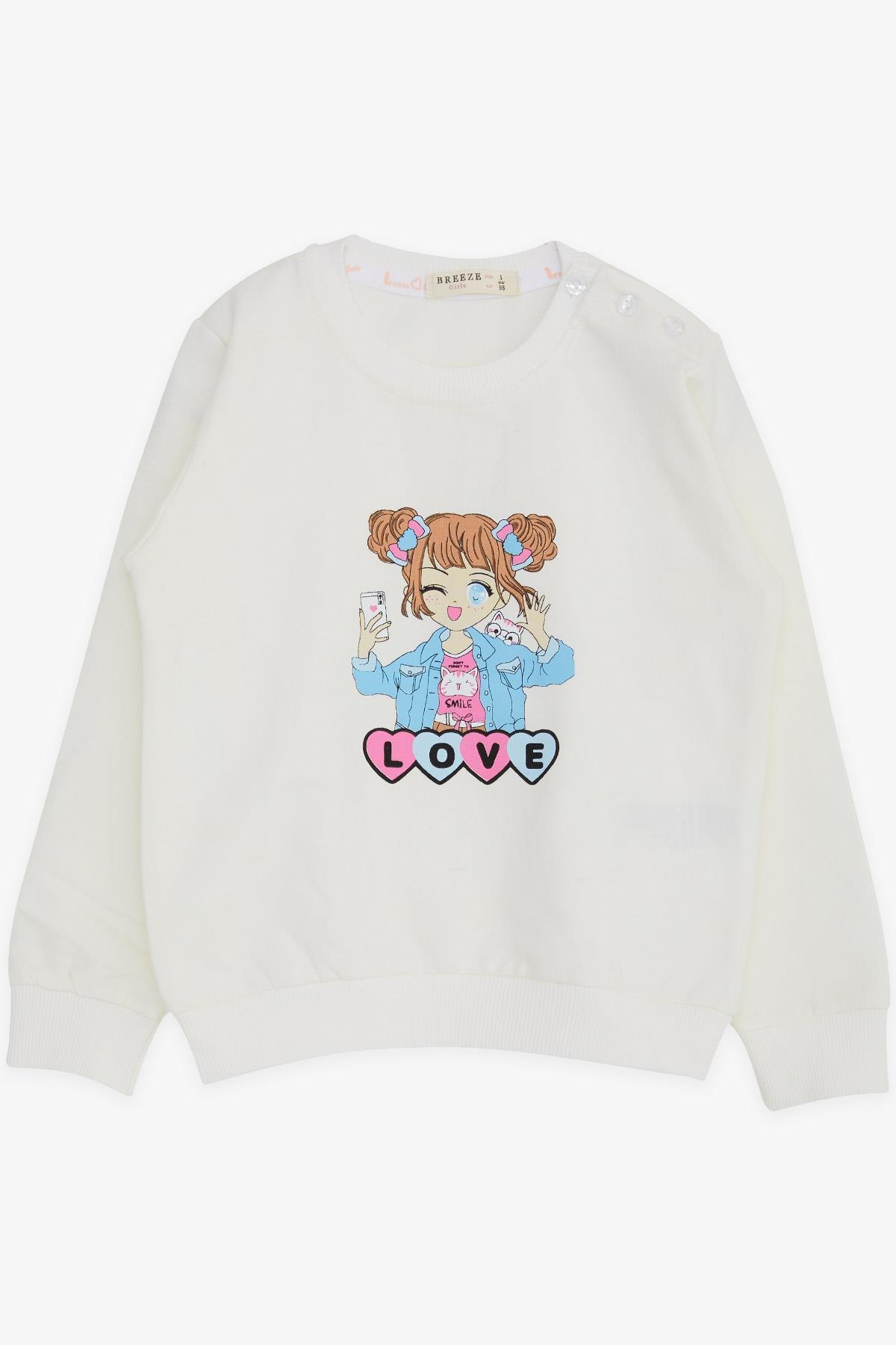 Kız Çocuk Kız Baskılı Pamuklu Sweatshirt