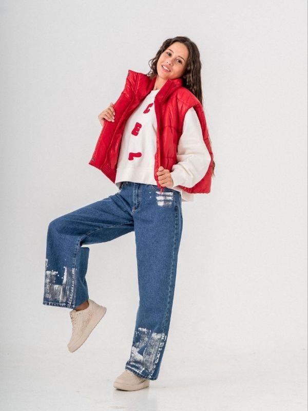 Kız Çocuk Mevsimlik Harf Aplikeli 3 İplik Sweatshirt