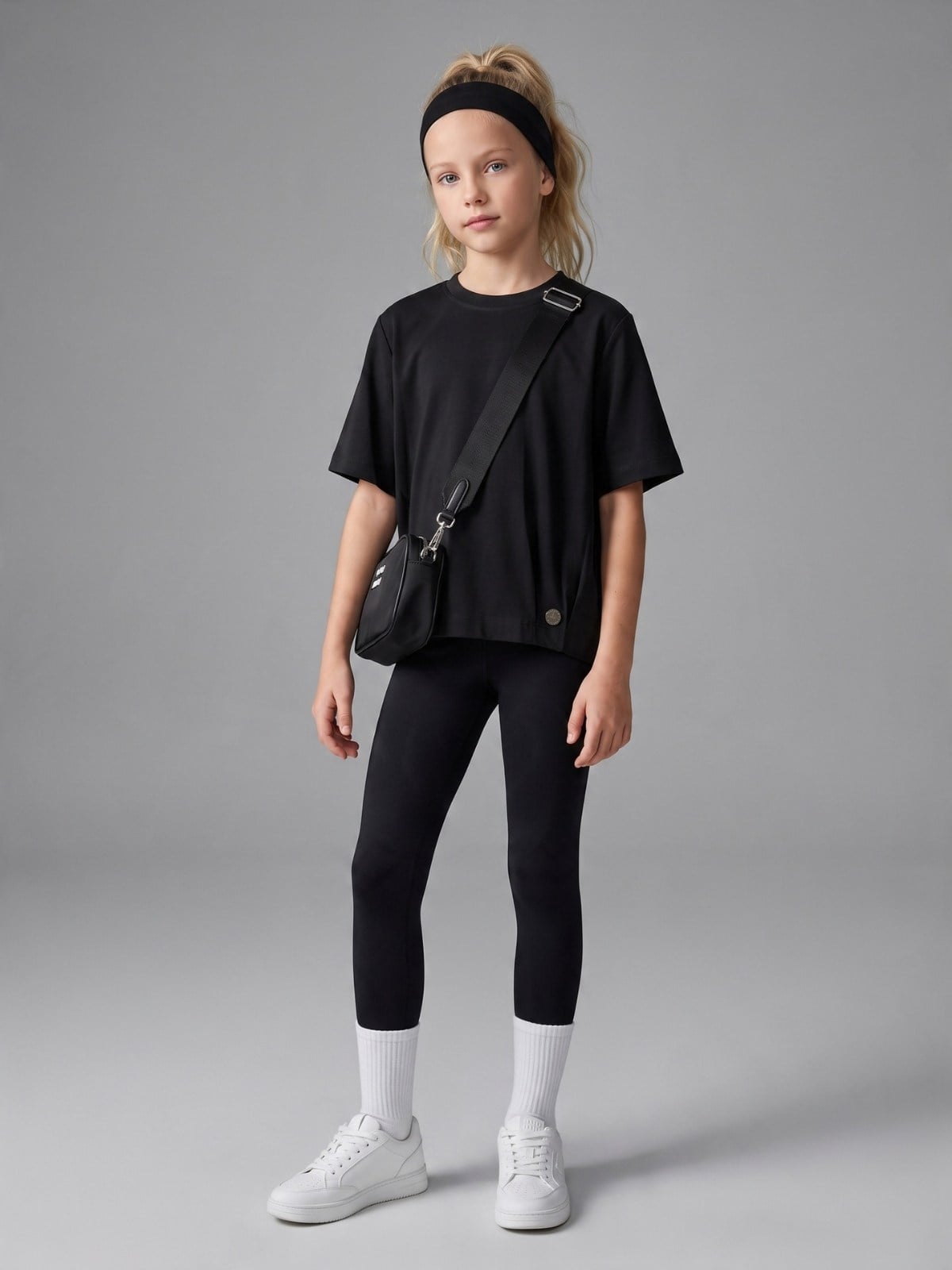 Kız Çocuk Modal Kumaş Pile Detaylı T-shirt