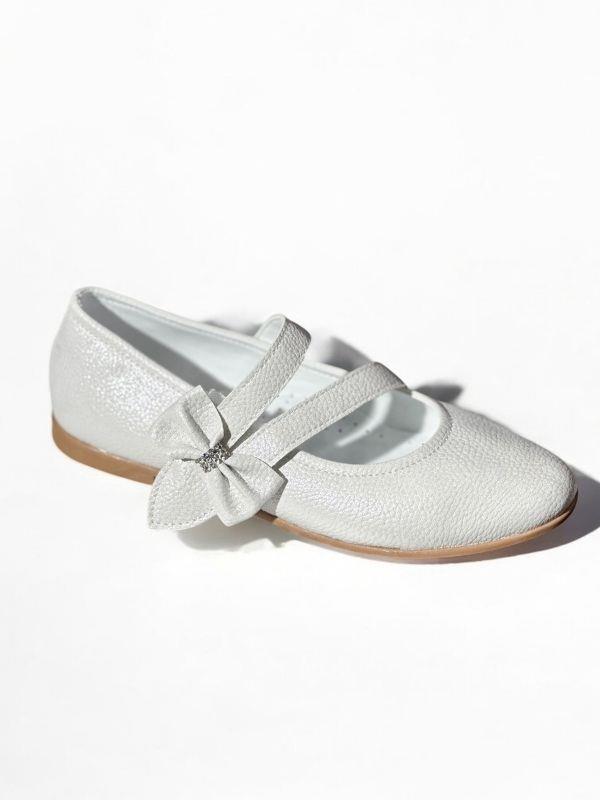 Kız Çocuk Ortopedik Tabanlı Fiyonklu Şık Cırtlı Babet