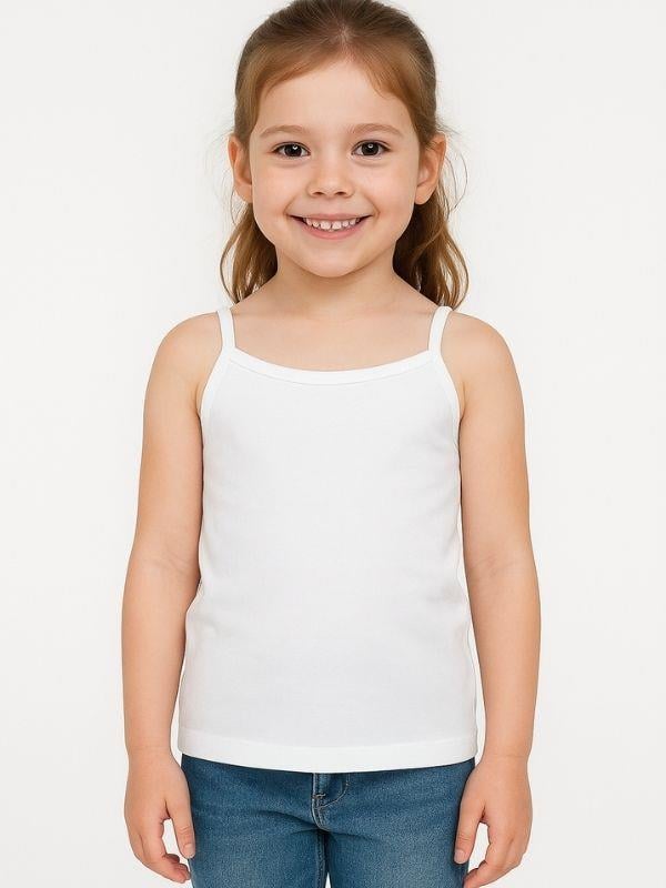 Kız Çocuk Pamuklu Askılı Biyeli Atlet