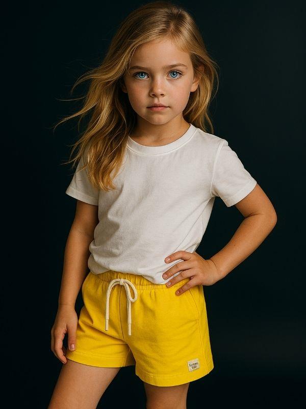 Kız Çocuk Pamuklu Cepli Şort