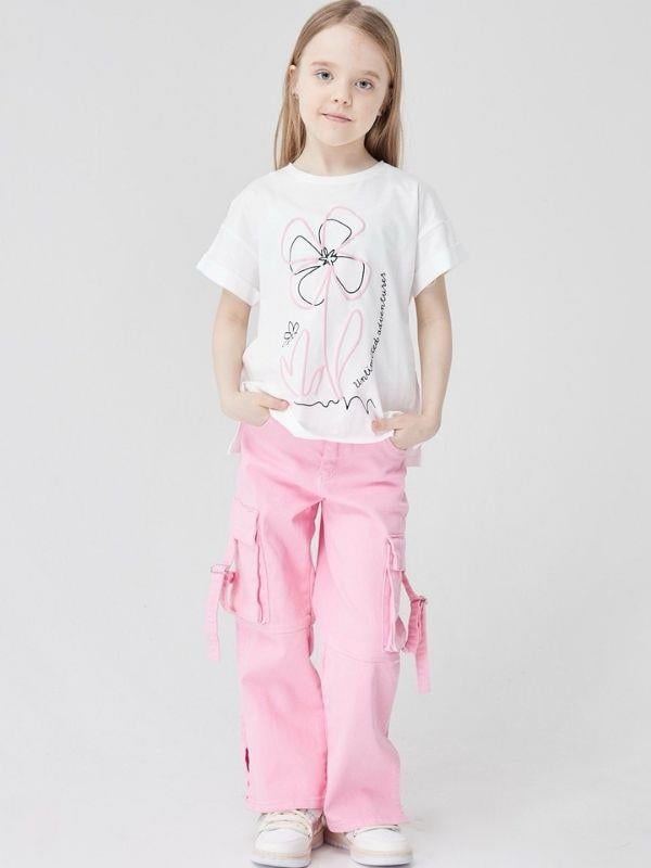 Kız Çocuk Pamuklu Çiçek Baskılı T-shirt