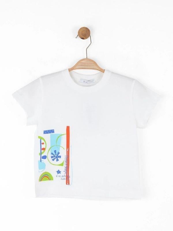 Kız Çocuk Pamuklu Desenli T-shirt