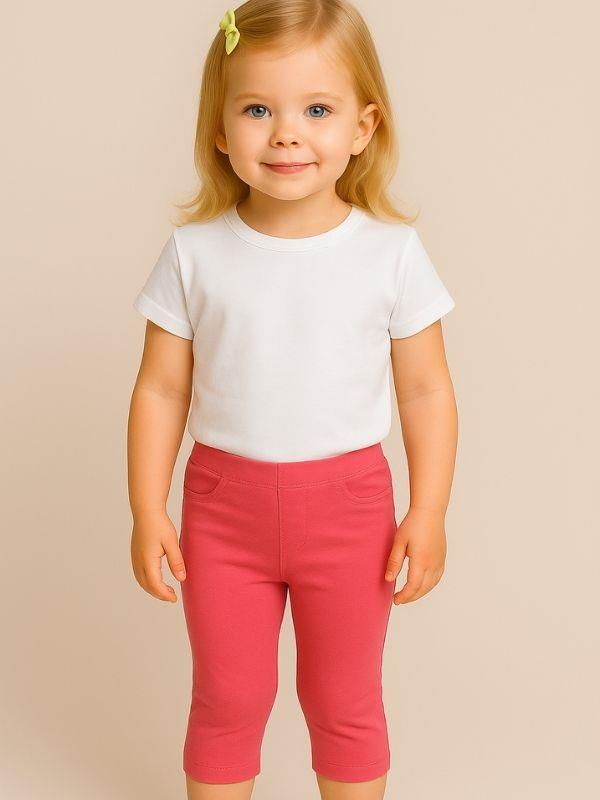 Kız Çocuk Pamuklu Dizaltı Tayt