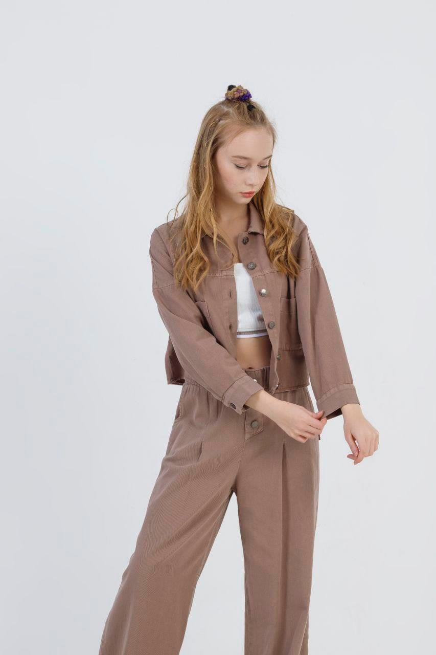 Kız Çocuk Pamuklu Gabardin Ceket