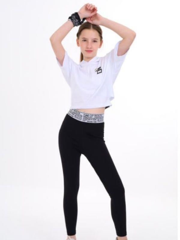 Kız Çocuk Pamuklu Geniş Kesim Kapüşonlu T-shirt
