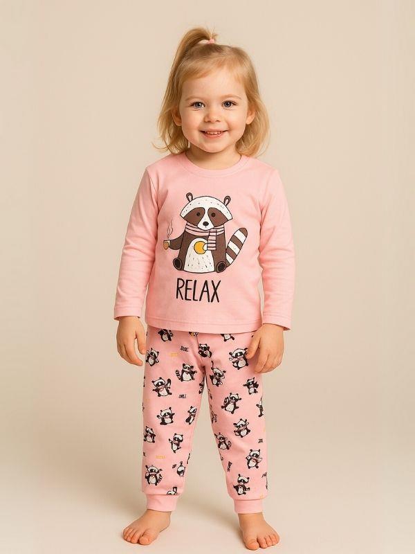 Kız Çocuk Pamuklu Hayvan Baskılı Pijama Takımı