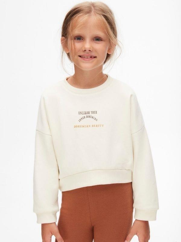 Kız Çocuk Pamuklu İki İplik Bohem Sweatshirt