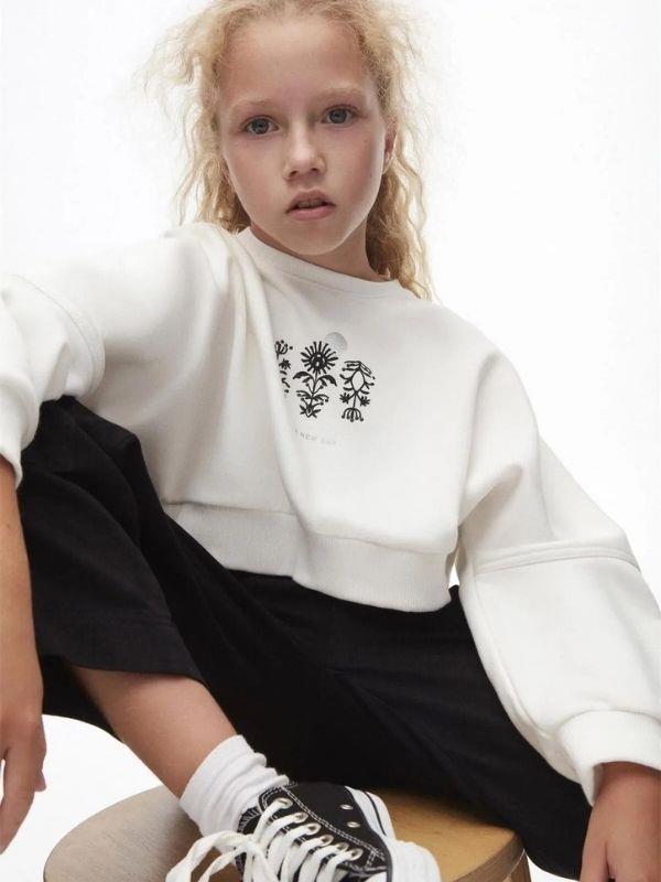 Kız Çocuk Pamuklu İki İplik Gün Işığı Sweatshirt
