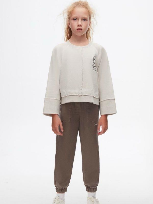 Kız Çocuk Pamuklu İki İplik Salaş Sweatshirt