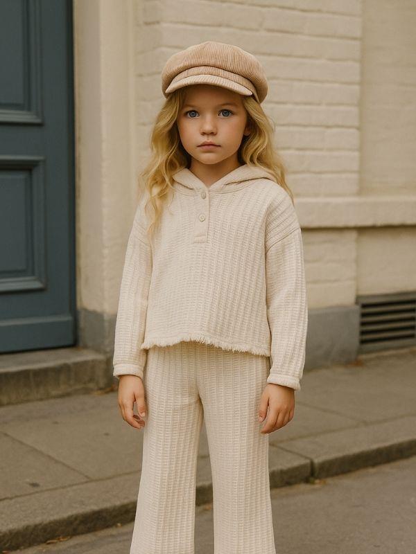 Kız Çocuk Pamuklu Kapüşonlu Püsküllü Sweatshirt