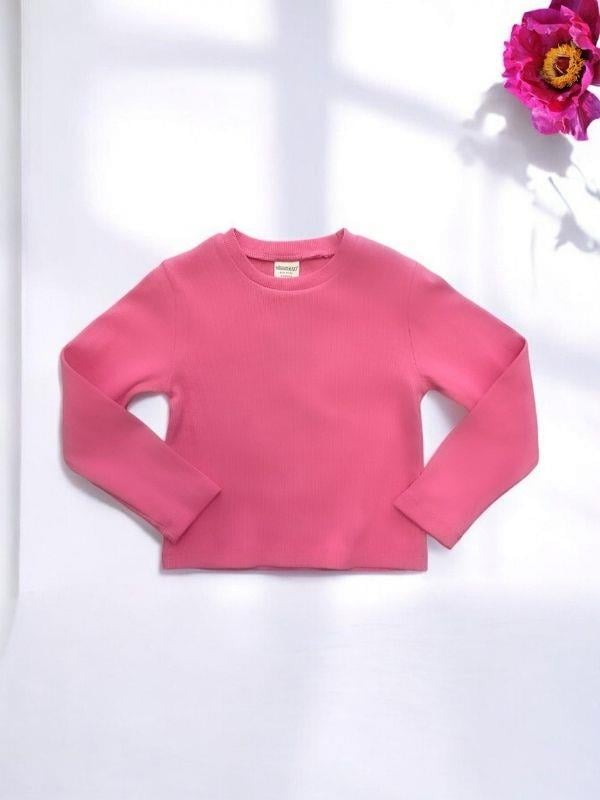 Kız Çocuk Pamuklu Kaşkorse Crop Bluz