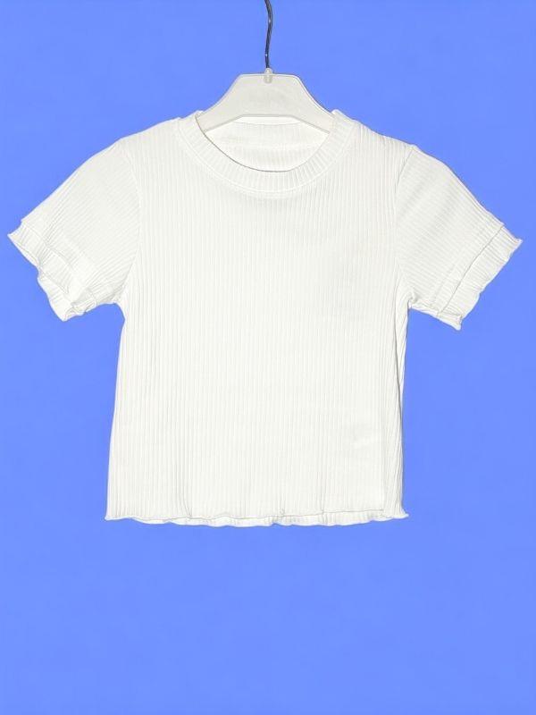 Kız Çocuk Pamuklu Kaşkorse Fitilli Fırfırlı Bluz