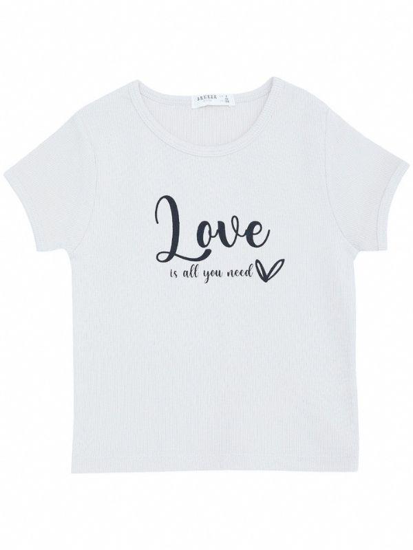 Kız Çocuk Pamuklu Love Yazılı T-shirt
