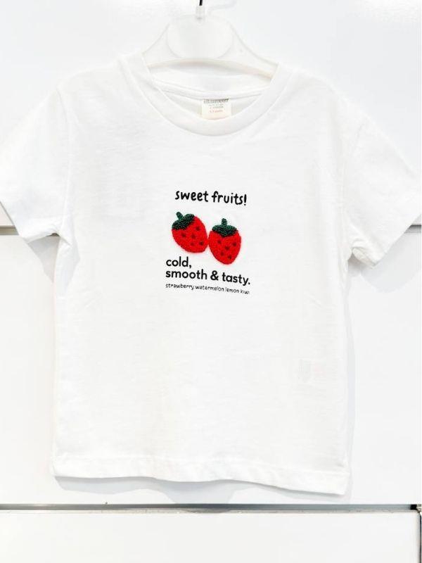 Kız Çocuk Pamuklu Punch İşlemeli T-shirt