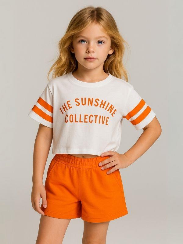 Kız Çocuk Pamuklu Şortlu Takım