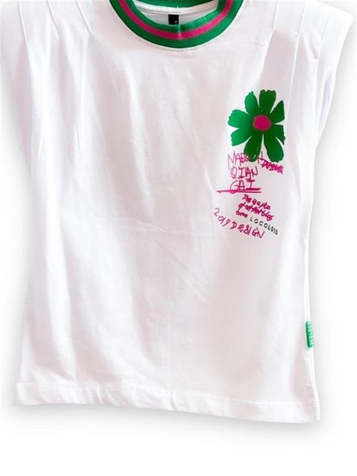 Kız Çocuk Pamuklu Vatkalı Papatya Baskılı Tshirt