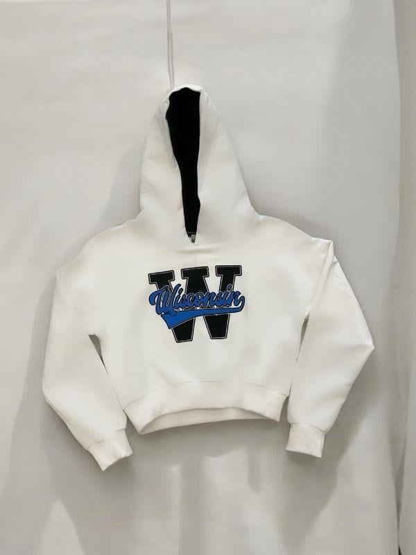Kız  Çocuk Pamuklu W Yazılı Kısa Sweatshirt