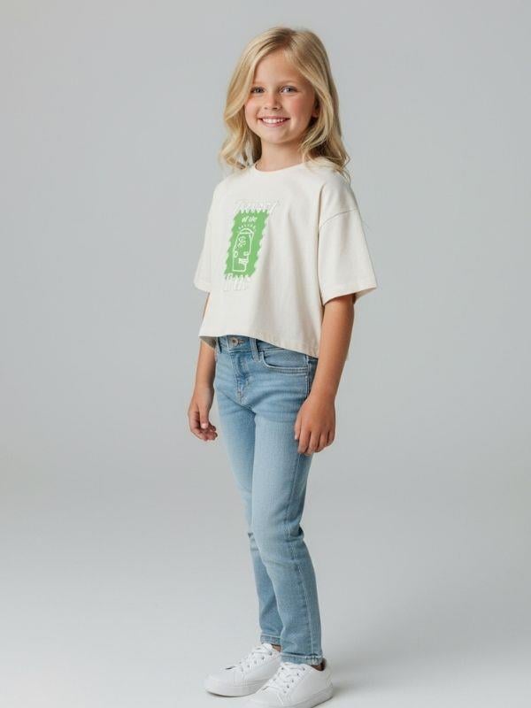Kız Çocuk Pamuklu Yazılı T-shirt