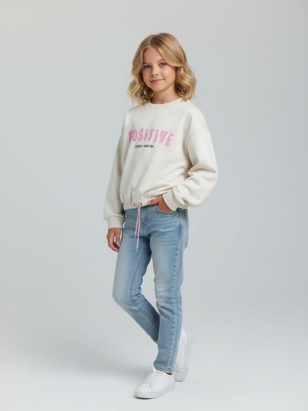 Kız Çocuk Positive Baskılı Sweatshirt